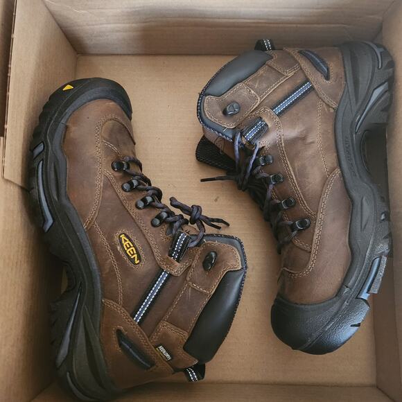 KEEN Utility Mens Work Boots, Bison/Ensign Blue, 10.5 Wide US - Picture 9 of 10